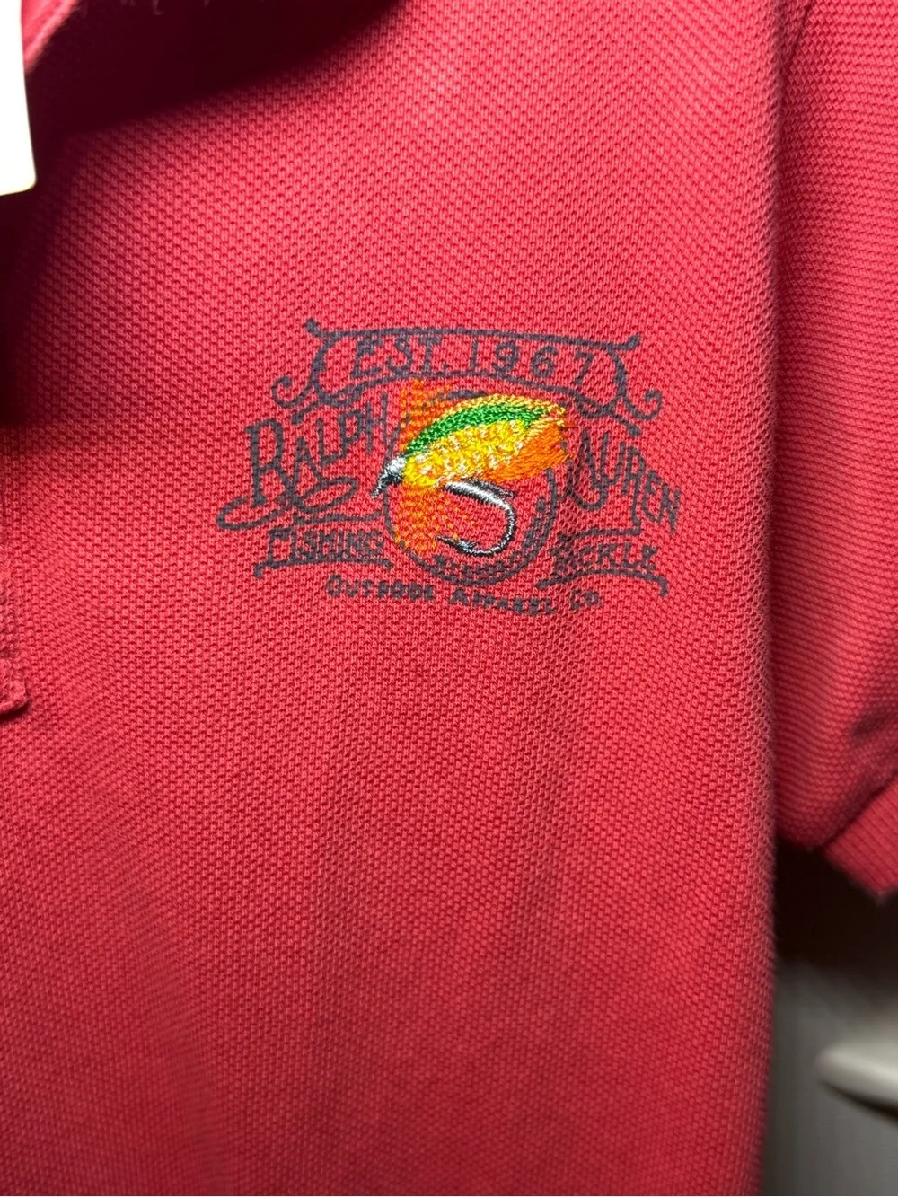 VTG Polo Ralph Lauren Boys 3/3T Spring Red 90s Polo Fishing Lure Embroidered NWT